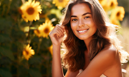 woman with sun flower