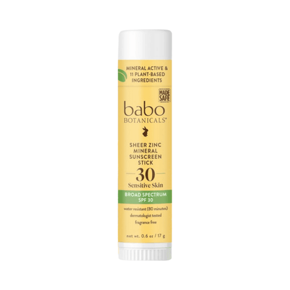 Babo Botanicals Clear Zinc Mineral Sunscreen Sport Stick SPF30 - Fragrance Free