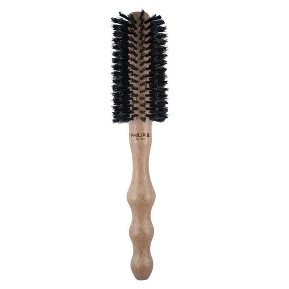 Philip B Botanical Round Hairbrush, Polished Mahogany Handle