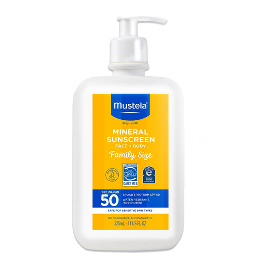 Mustela SPF 50 Mineral Sunscreen Face + Body Lotion - Family Size