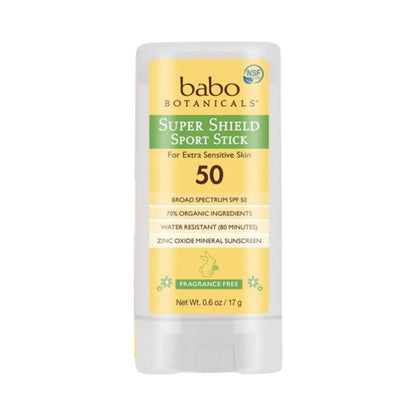 Babo Botanicals Super Shield Sport Stick Sunscreen SPF 50 - Fragrance Free